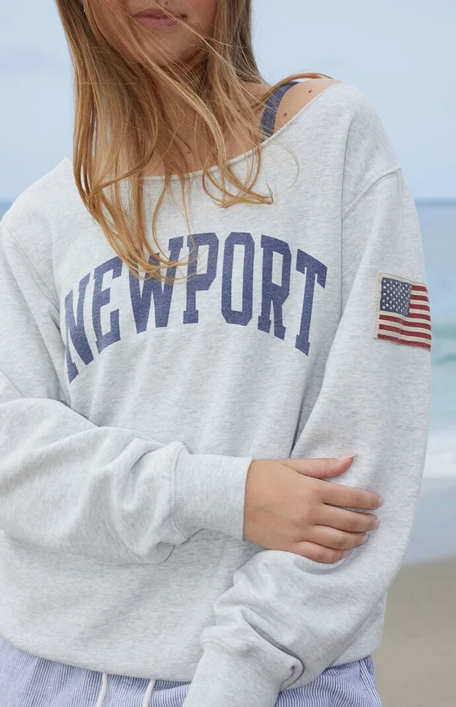 John Galt Erica Off-The-Shoulder Newport Sweatshirt