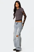 Edikted Adam Distressed Wide Leg Jeans