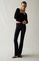 PacSun Stretch Black Low Rise Flare Pants