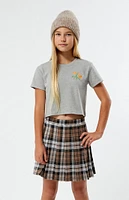 PacSun Kids Plaid Ponte Mini Skort