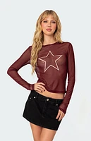 Edikted Stargaze Sheer Mesh Top