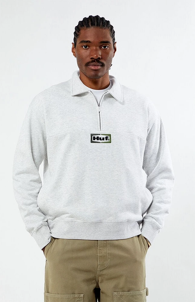 HUF Slate Quarter Zip Fleece Sweatshirt