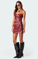 Edikted Maya Faux Leather Mini Skirt