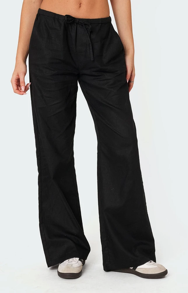 Edikted Maison Straight Leg Linen Pants