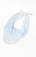 LA Hearts Blue Gauze Lace Trim Headband