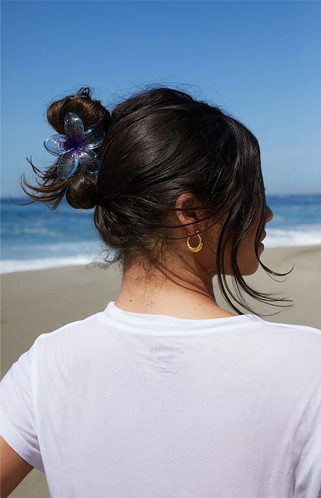 LA Hearts 3 Pack Blue Plumeria Flower Hair Claw Clips