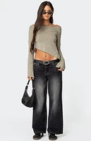 Edikted Maura Boat Neck Asymmetric Top