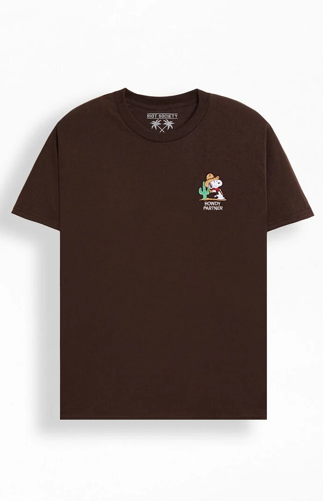 Riot Society Howdy Yall Peanuts Embroidery T-Shirt