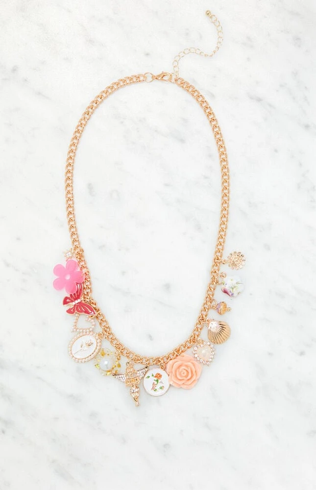 LA Hearts Girly Charm Necklace