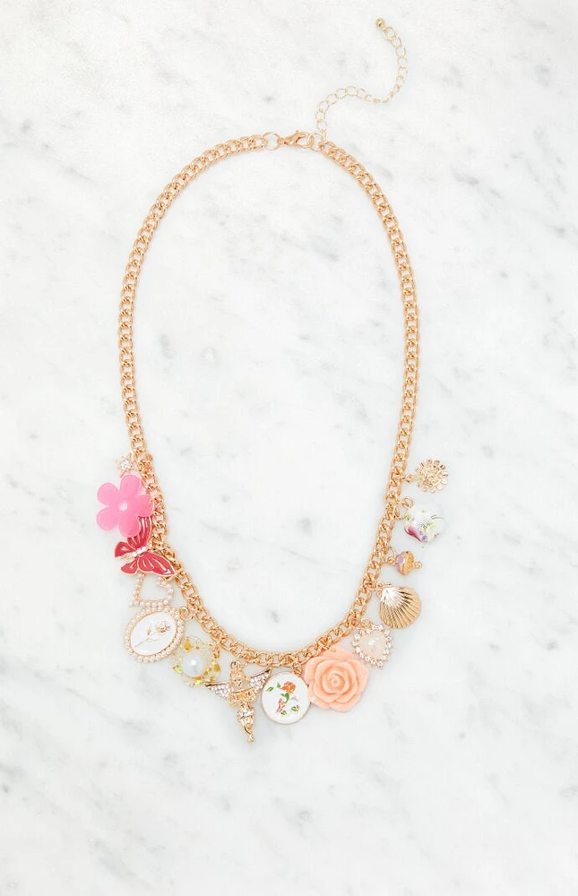 LA Hearts Girly Charm Necklace