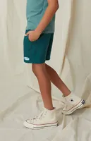 Kids Green Heritage Boyfriend Sweat Shorts