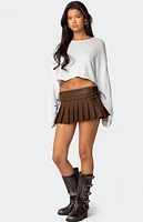 Edikted Faux Leather Pleated Mini Skort