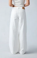 PacSun Eco White Ripped Low Rise Baggy Jeans