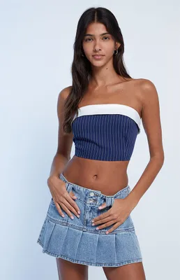 LA Hearts Fold-Over Menswear Tube Top