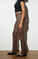 LA Hearts Leopard Knit Flare Pants