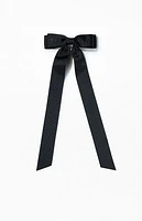 LA Hearts Black Ribbed Double Loop Bow Barrette