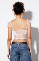 LA Hearts Cinched Lace Tank Top