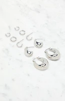 LA Hearts 5 Pack Chunky Hoop Earrings