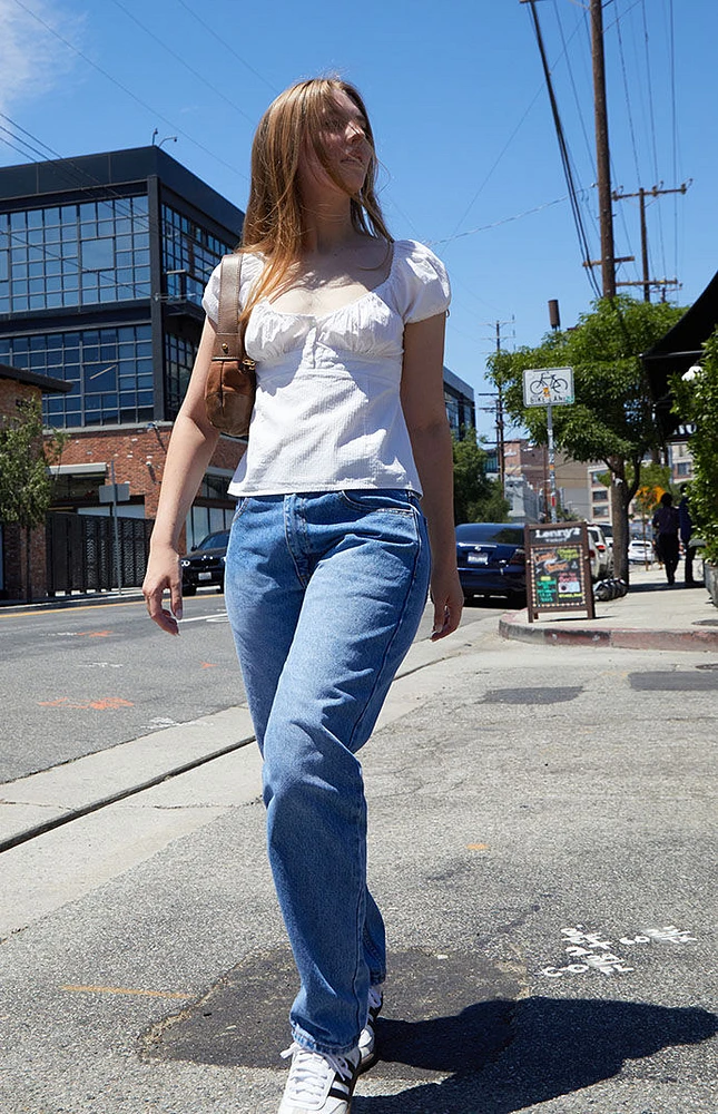 White Short Sleeve Babydoll Top