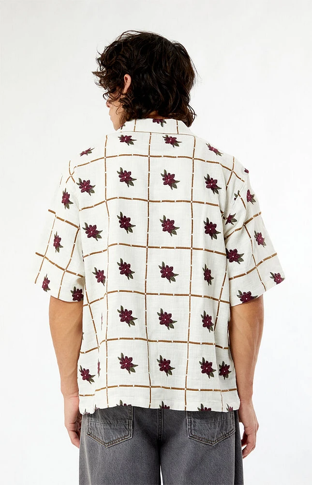 PacSun Floral Embroidered Oversized Camp Shirt