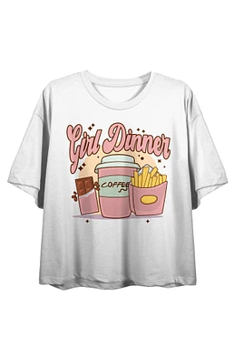 Girl Dinner Chocolate Coffee & Fries Cropped T-Shirt