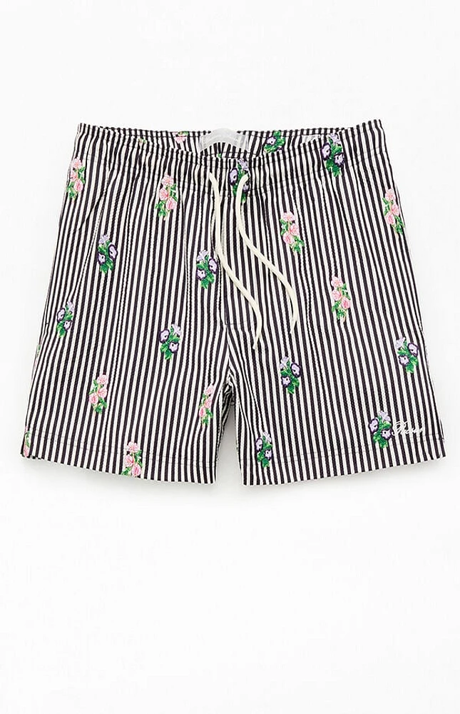 Pacsun Striped Bouquet 4.5" Swim Trunks