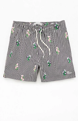 Pacsun Striped Bouquet 4.5" Swim Trunks