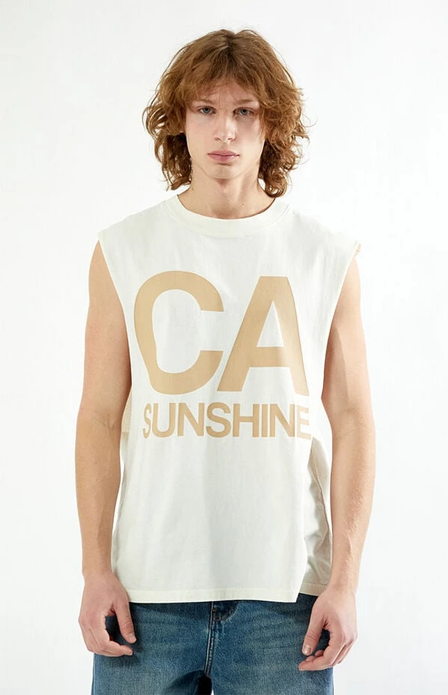 Pacsun Cream Sunshine Muscle Tank Top