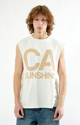 Pacsun Cream Sunshine Muscle Tank Top