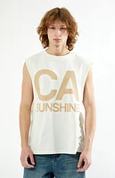 Pacsun Cream Sunshine Muscle Tank Top