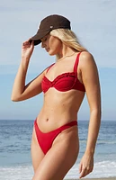 PacSun Red Elise High Cut Bikini Bottom