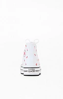 Converse Kids Chuck Taylor Embroidered Strawberries All Star Lift High Top Platform Shoes