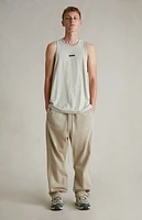 Fear of God Essentials Timber & Cloud White Relaxed Fleece Sweatpants
