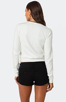 Edikted Contrast Bow Knit Cardigan