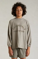 Kids Fear of God Essentials Heather Grey Long Sleeve T-Shirt