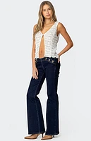Edikted Evolet Sheer Lace Split Front Top