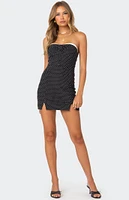 Edikted Polka Girl Button Front Mini Dress