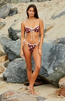 Pacsun Eco Brown Floral Beverly Crochet Tie Side Bikini Bottom