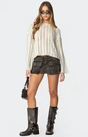 Edikted Marge Studded Faux Leather Mini Skort