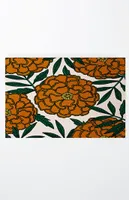 Orange Flower Welcome Mat