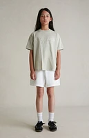 Fear of God Essentials Kids Cloud White Fleece Soccer Sweat Shorts