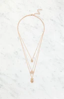 LA Hearts Bear Bow Heart Layered Necklace