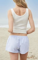 John Galt Blue & White Keira Pajama Boxer Shorts