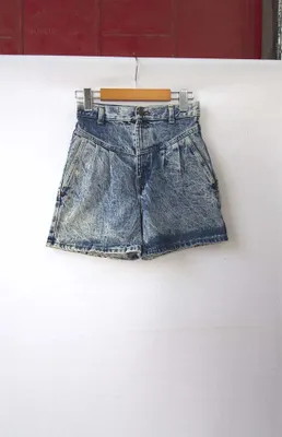 Upcycled Acid Wash Denim Shorts