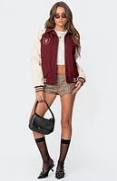Edikted Varsity Oversized Bomber Jacket