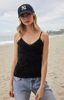 John Galt Black Nicolette Lace Tank Top