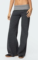 Edikted Meggy Striped Fold Over Pants