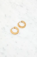 LA Hearts 14K Gold Plated Huggie Hoop Earrings