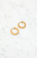 LA Hearts 14K Gold Plated Huggie Hoop Earrings