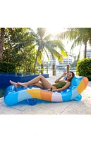 PoolCandy Good Vibes Deluxe Chaise Lounger Inflatable Pool Raft